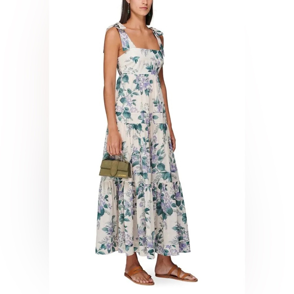 Zimmermann Cassia Midi Dress Hydrangea Floral Size 2